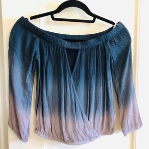 Off-the-Shoulder Ombré Long Sleeve
